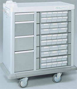 Full Sized 50 Bin Medication Cart