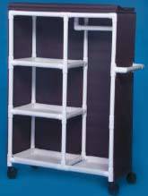 PVC Clothing Cart w/ Shelves & Hanging Bar