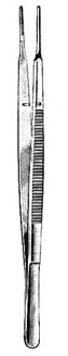 Gerald Dressing Forceps, Serrated Tips, 7 in