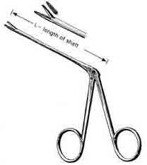 Hartman Alligator Ear Forceps Shaft, 3-1/2in