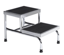 Heavy-Duty 2-Step Chrome Plated Step Stool