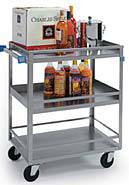 Heavy Duty 3 Shelf Guard Rail Cart