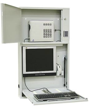 Heavy-Gauge Steel Wall Mounted Computer Station, 42in H
