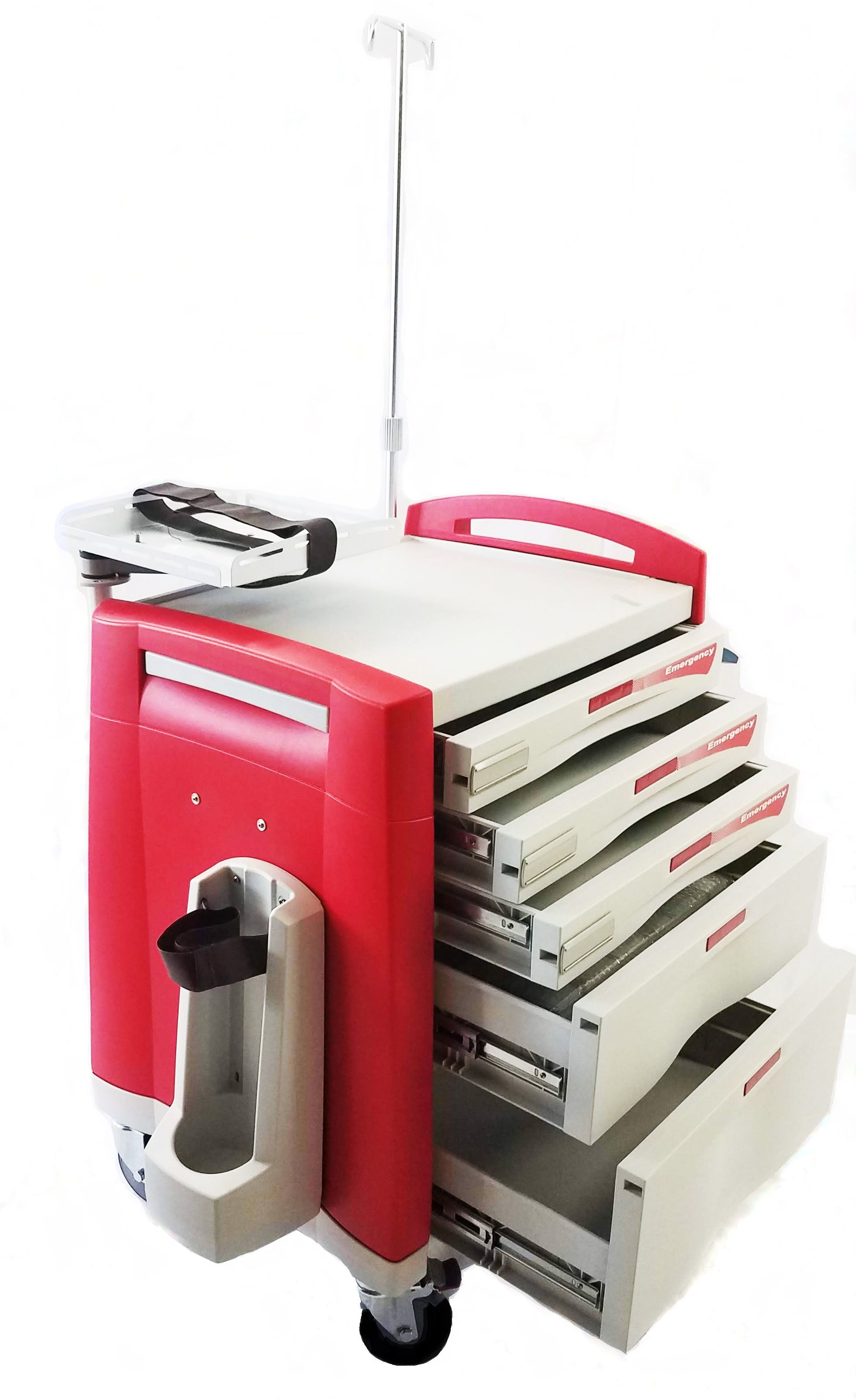 Hospital Emergency Crash Cart, Extreme Red