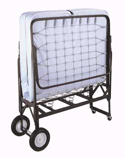 Hospitality Rollaway Bed, 39in W x 80in L with Innerspring Mattress