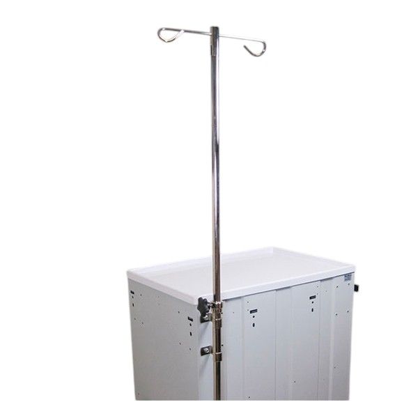 Chrome IV Pole & Side Mount Bracket for Med Cart Accessory