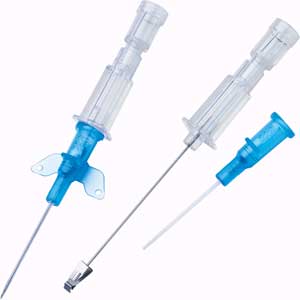 18G Polyurethane Non-Winged Introcan Safety IV Catheter