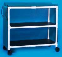 PVC Jumbo Linen Cart w/ 2 Shelves