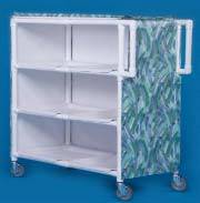 PVC Jumbo Linen Cart w/ 3 Shelves