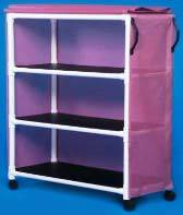 PVC Jumbo Linen Cart w/ 3 Shelves