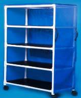 PVC Jumbo Linen Cart w/ 4 Shelves