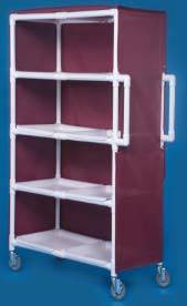 PVC Jumbo Linen Cart w/ Four Shelves