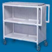 PVC Jumbo Linen Cart w/ 2 Shelves