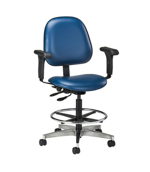 Lab Stool with Contour Seat, Backrest, Arms