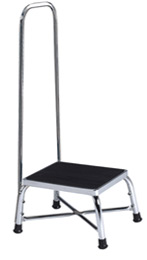 Large Chrome Bariatrics Step Stool w/ Handrail