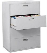 Lateral File Cabinet w/ Four Drawers & Metal Handle