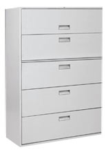 Lateral File Cabinet w/ Five Drawers & Recessed Handles