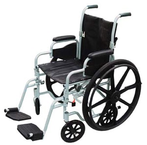 Lightweight 18in Transport Wheelchair Combo