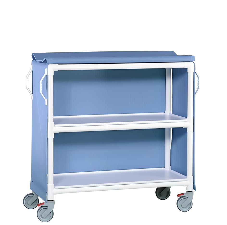 Deluxe Linen Cart w/ 2 Shelves 16in Spacing