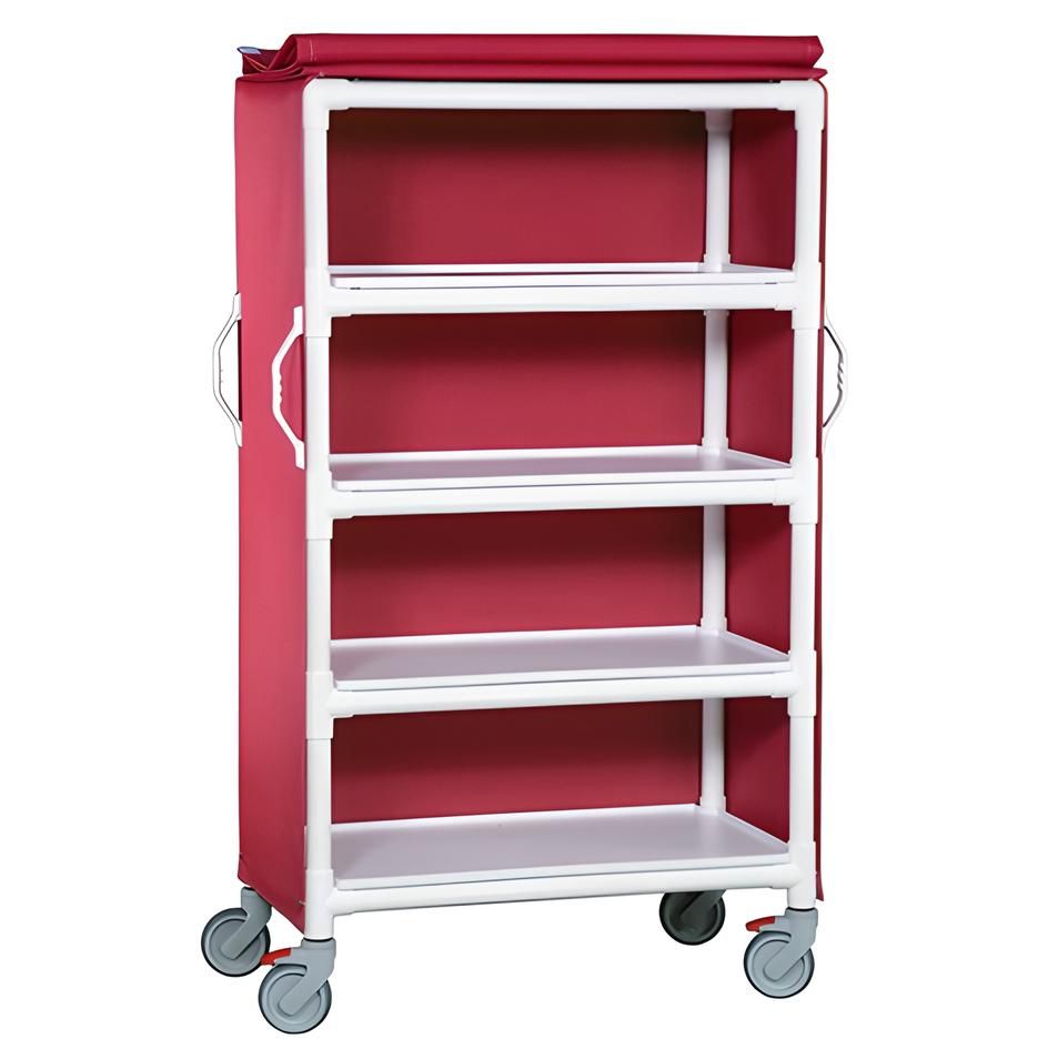Deluxe Linen Cart w/ 4 Shelves 11in Spacing