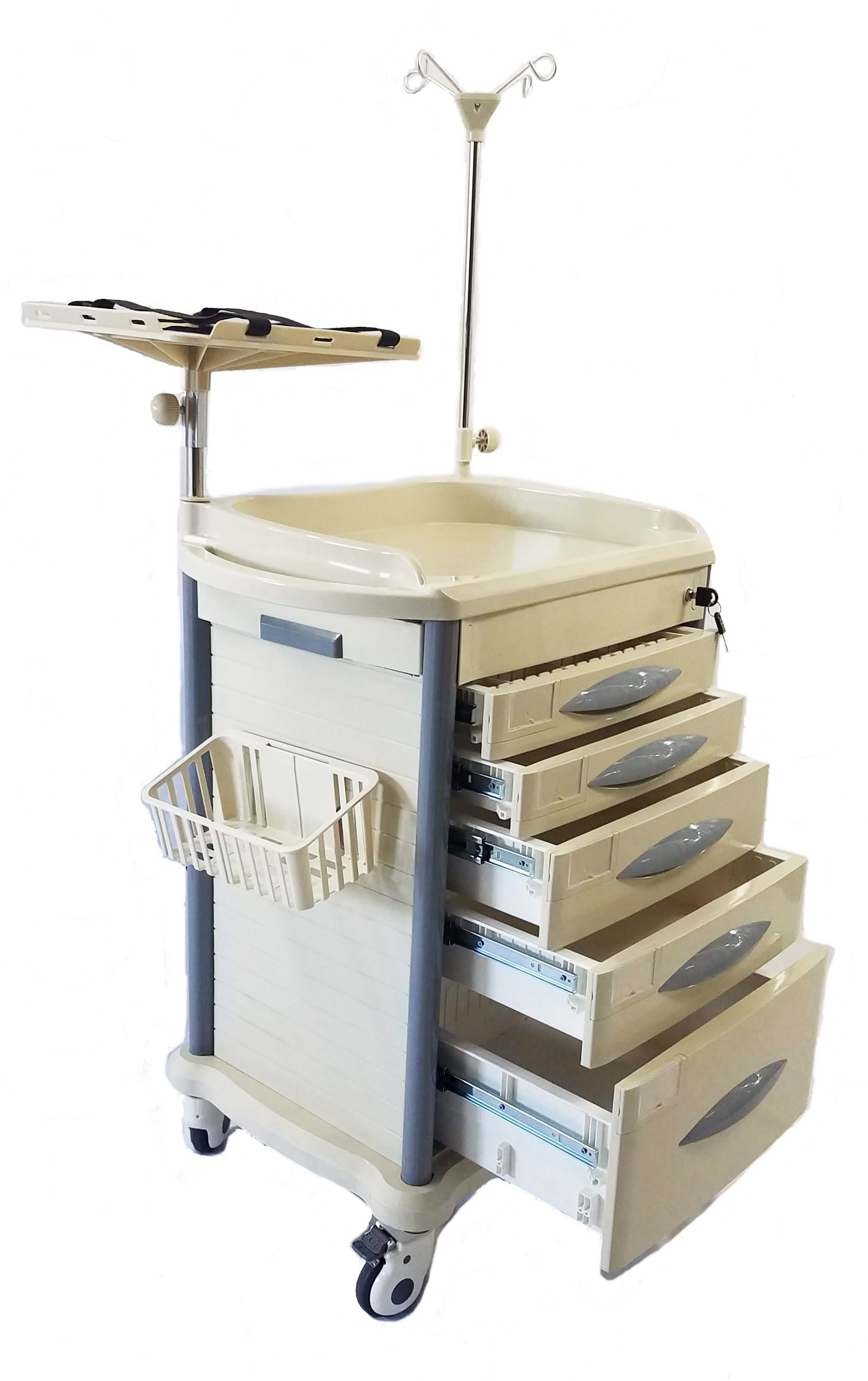 Lite Mobile Emergency Crash Cart with Accessories
