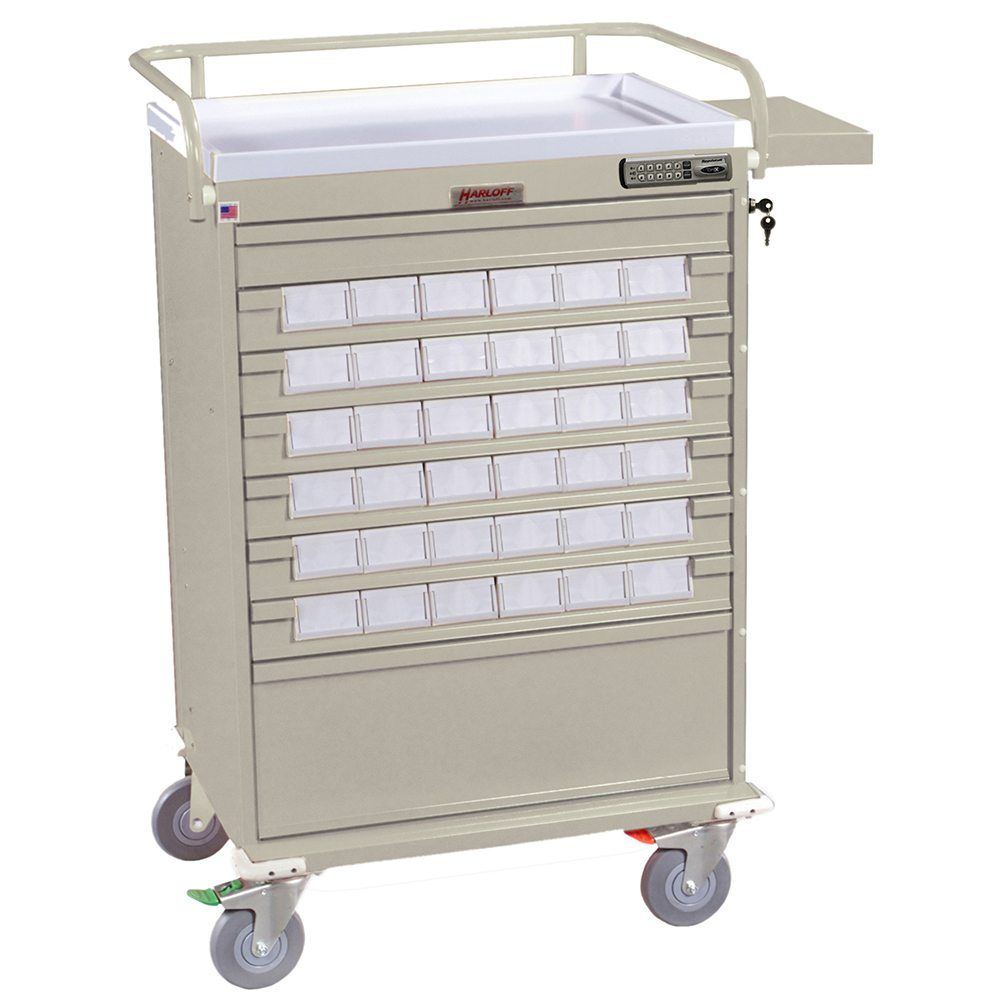 36 bin Medication Cart wElectronic Push Lock