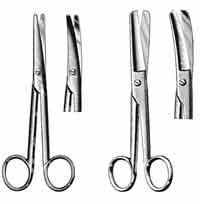 Mayo-Stille Scissors, Straight, Rounded Blades 5-1/2 in