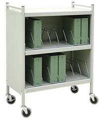 Mobile Cabinet Style Chart Rack, 16 Binder Capacity