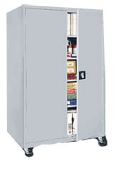 Single Door Mobile Storage Cabinet w/ Adjustable Shelves