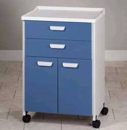 Mobile Treatment Cabinet Moulded Top 2 Doors  2 Drawers