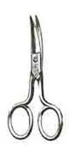 Nail Scissors, Curved Blades, 3-1/2in