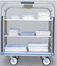 Open Aluminum Linen Cart - 24in W