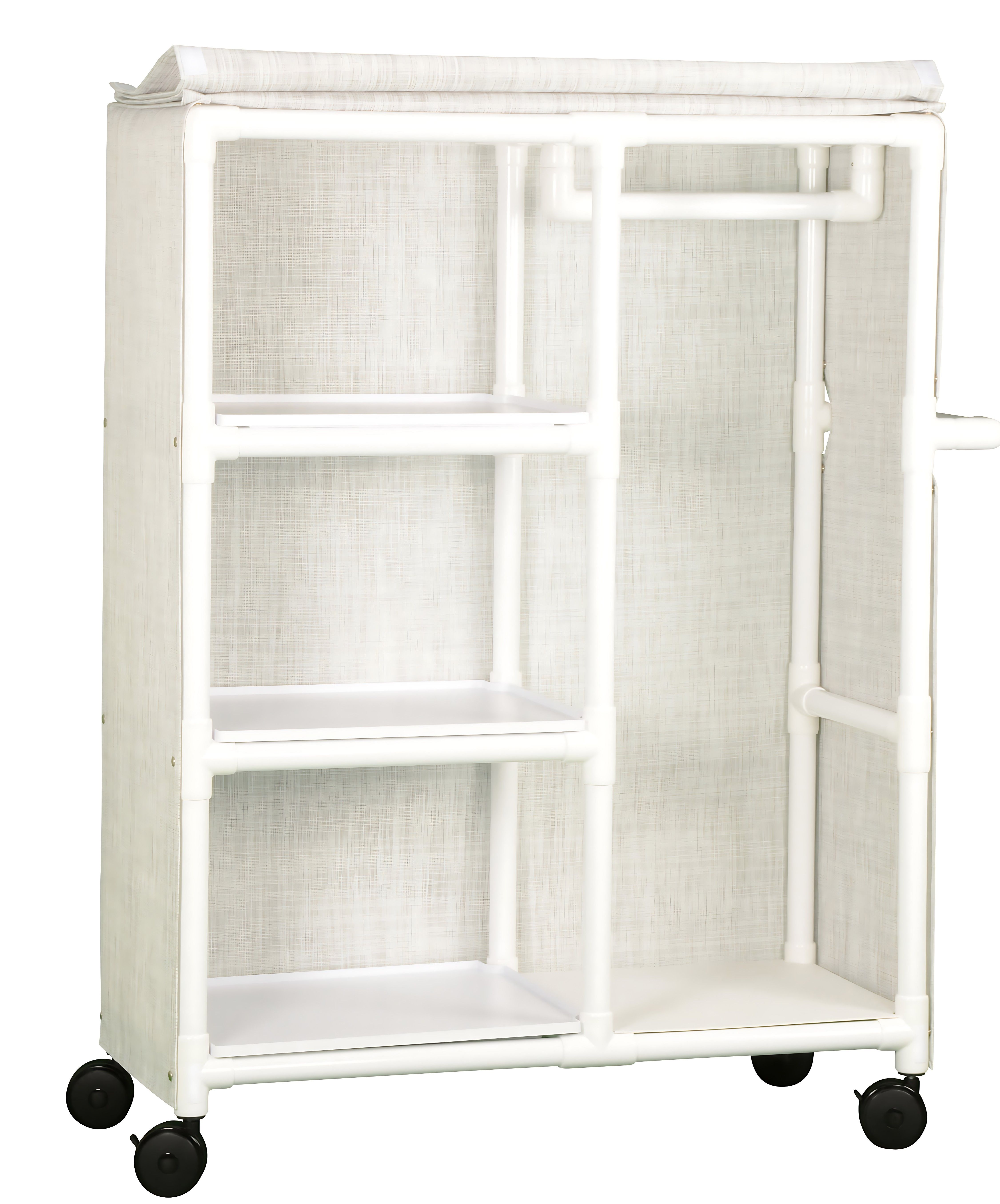 PVC Clothing Cart w/ Shelves