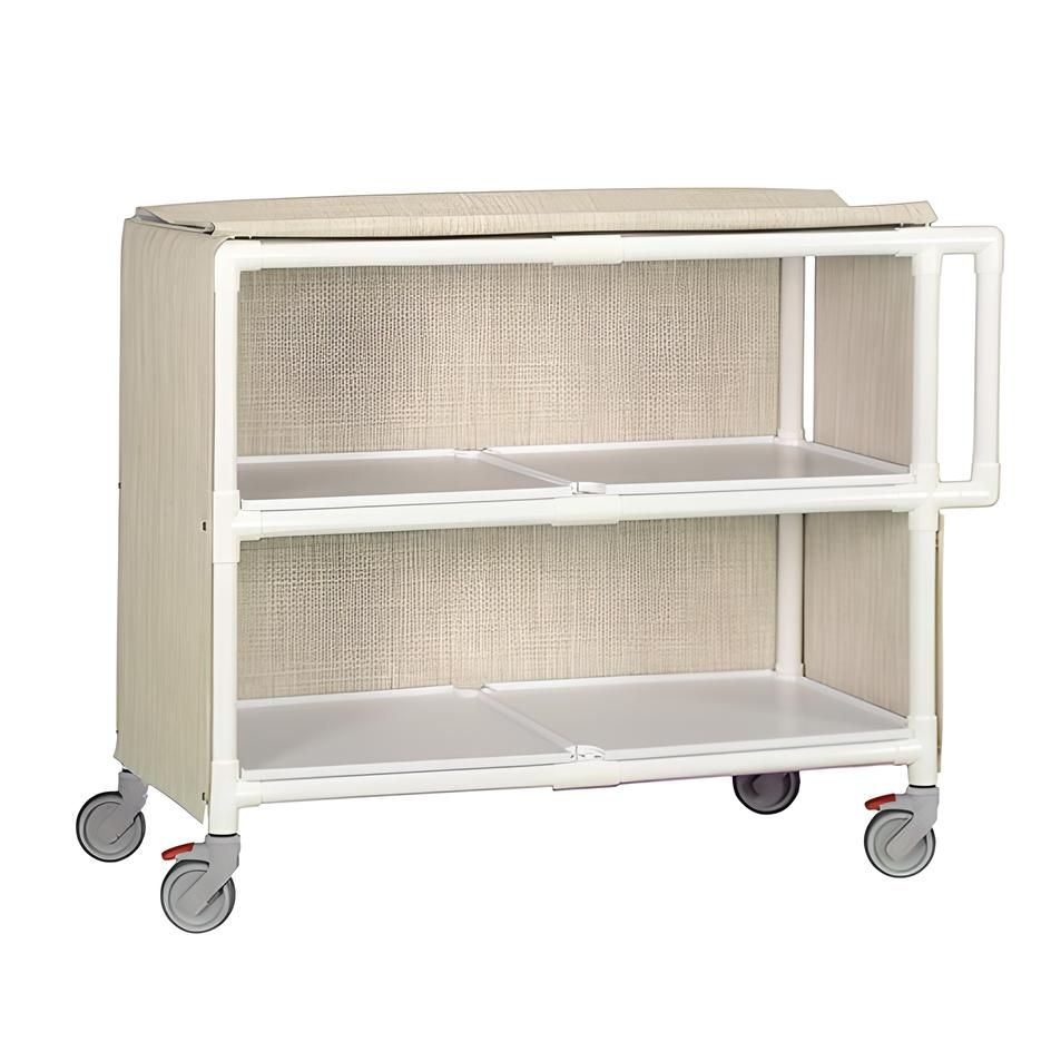Deluxe Line Jumbo Linen Cart w/ 2 Shelves