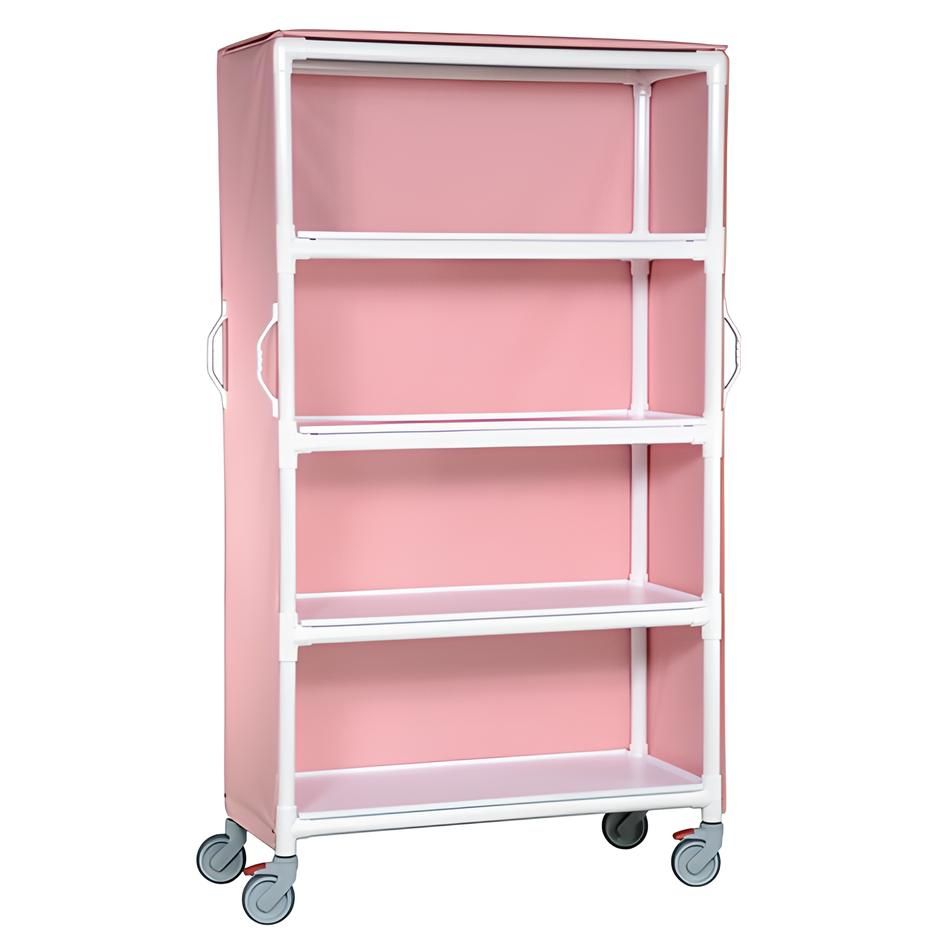 Deluxe Linen Cart w/ 4 Shelves 16in Spacing