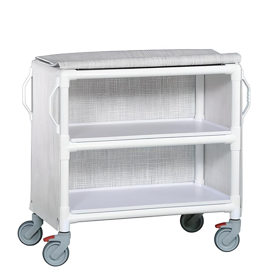 Deluxe Linen Cart w/ 2 Shelves 11in Spacing