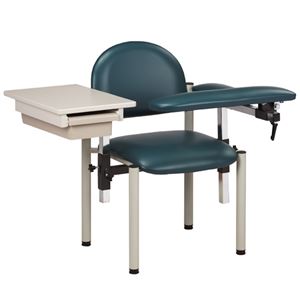 Padded, Blood Drawing Chair w/ Padded Flip Arm and Drawer