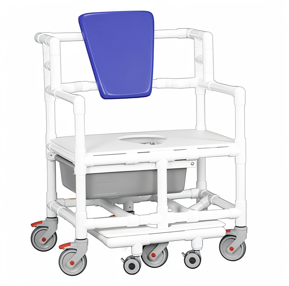 Bariatric Shower Chair Commode Slide Footrest  Pail 700 lb Capacity