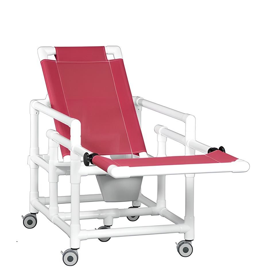 Reclining Shower Chair Commode wRemoveable Pail 300 lb Capacity
