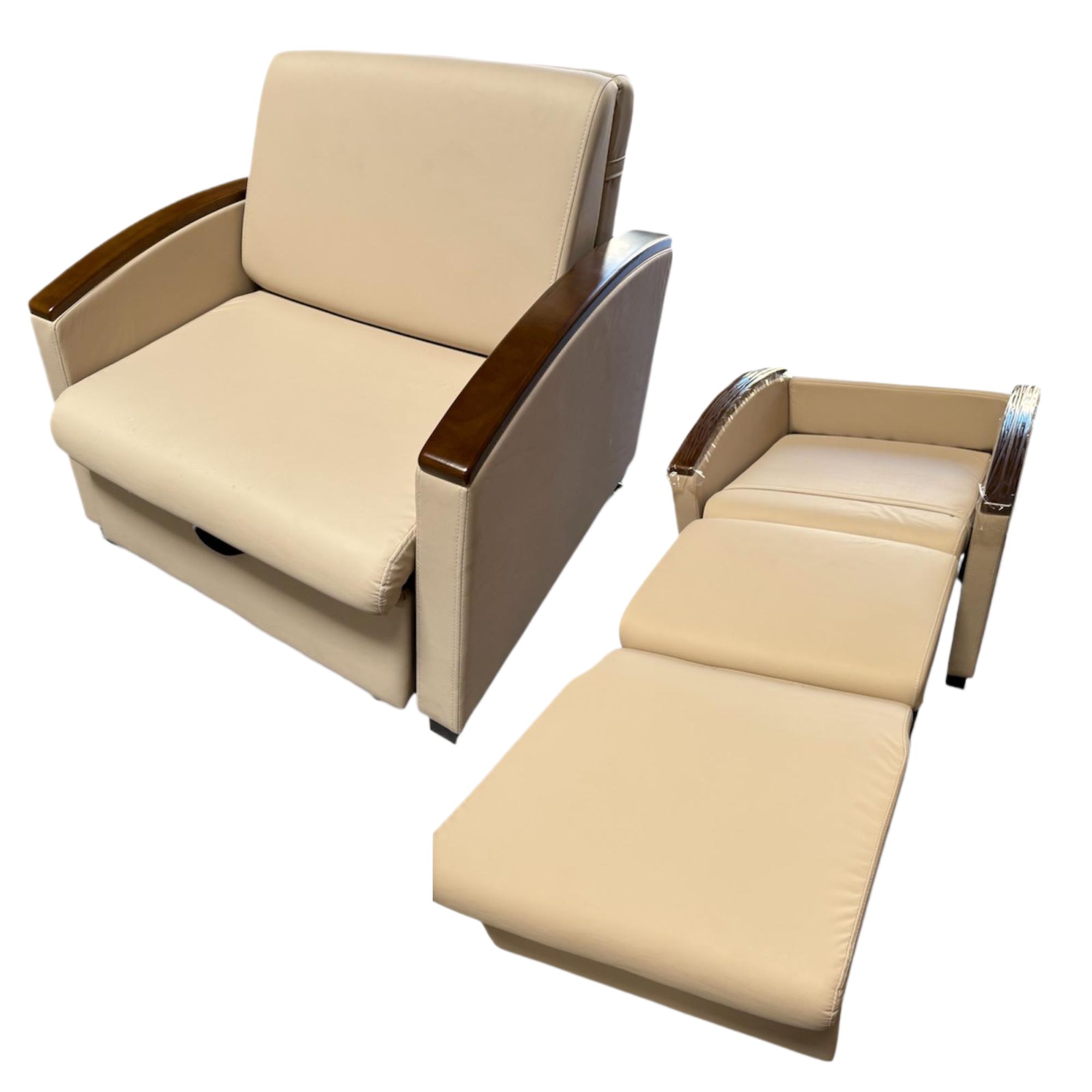 Reclining Sleeper Chair for Hospitals with Storage Drawer