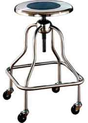 Stainless Steel Revolving Stool w/ Height Adjustment