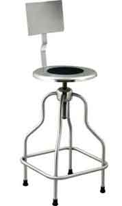 Stainless Steel Stool w/ Backrest