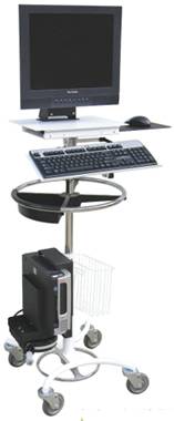 Rolling Computer Cart w/ Cord Reel