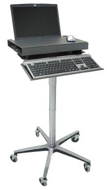 Mobile Laptop Stand w/ Adjustable Work Surface