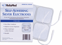 Self Adhesive Silver Electrodes - 2in x 2in, Square
