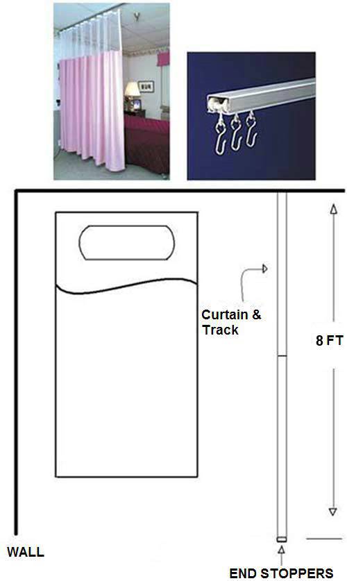 Privacy Cubicle Curtains & Hospital Ceiling Curtain Track Accessories