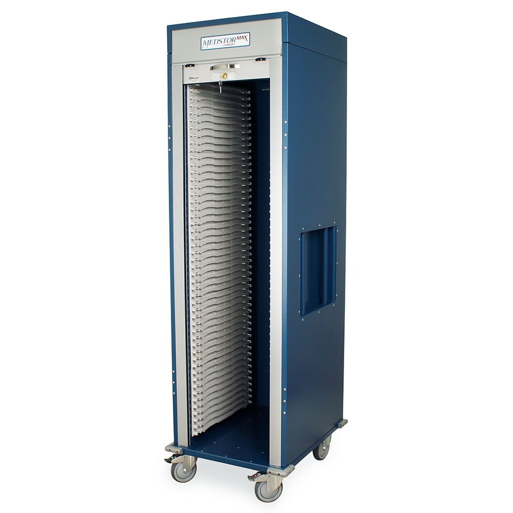 Single Column Medical Storage Cart Tambour Door  Key Lock