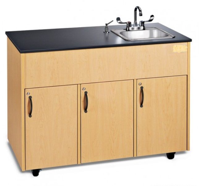 Single Deep Basin Portable Sink w/ Extra Storage