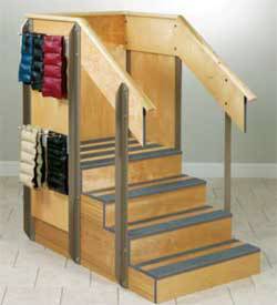 Small Corner Staircase w/ Storage Compartments