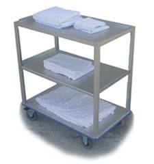 Solid Aluminum Push Cart - 3 Shelf